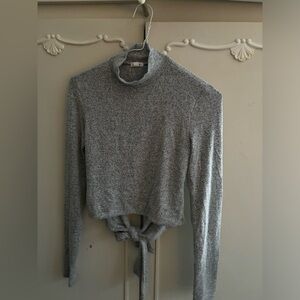 Mock neck Backless sweater top
